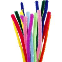 Creativ Company Chenille, l: 30 cm, dikte 15 mm, diverse kleuren, 200 div/ 1 doos - thumbnail