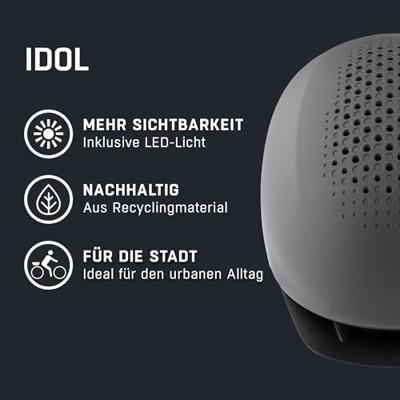 Olympic Sportswear Alpina sports urban helm idol 52-56 mat grijs - thumbnail