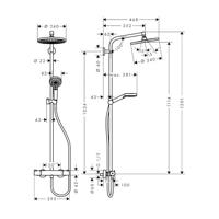 Hansgrohe Crometta s 240 1jet showerpipe met thermostaat chroom 27267000 - thumbnail