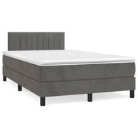 Boxspring met matras fluweel donkergrijs 120x200 cm - thumbnail