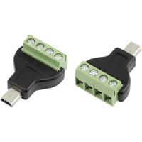 TRU COMPONENTS 1572337 connector met schroefaansluiting, recht MN-USB4M Mini USB-stekker type - thumbnail