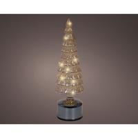 everlands kunstkerstboom LED glas amber H34cm roterend - thumbnail