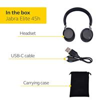Jabra Elite 45h Wireless On-Ear Headphones – Compact, Foldable Earphones with 50-Hours Battery Life – 2-Microphone Call Technology – Titanium Black - thumbnail