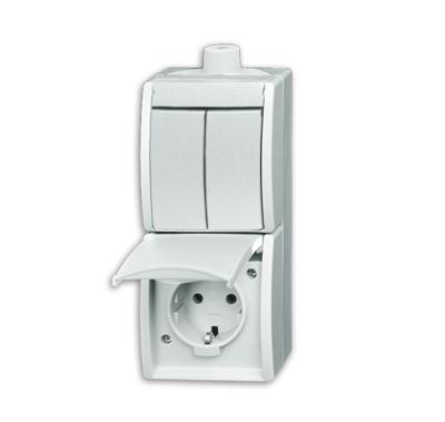 Busch-Jaeger 2CKA001684A0328 Wandcontactdoos met randaarde Inzetstuk Zuiver wit (RAL 9010), Wit 1 stuk(s)