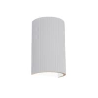 Artdelight Wandlamp Nantes ribbel H 18 cm gips wit - thumbnail