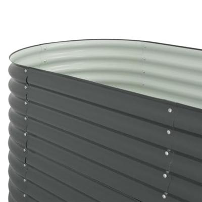 VidaXL Plantenbak verhoogd 240x80x81 cm gegalvaniseerd staal grijs VidaXL Plantenbak verhoogd 240x80x81 cm gegalvaniseerd staal grijs