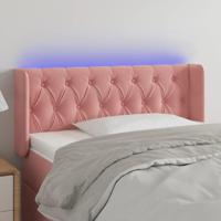 Hoofdbord LED 93x16x78/88 cm fluweel roze - thumbnail