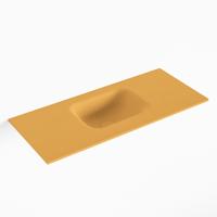 MONDIAZ LEX Ocher solid surface inleg wastafel voor toiletmeubel 70cm. Positie wasbak midden - thumbnail