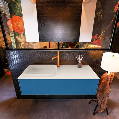 Badkamermeubelset Mondiaz Erin 120 cm met 1 Lade met RIDGE Wastafel Links Linen met 1 kraangat Greeploos Mat Jeans Badkamermeubelset Mondiaz Erin 120 cm met 1 Lade met RIDGE Wastafel Links Linen met 1 kraangat Greeploos Mat Jeans