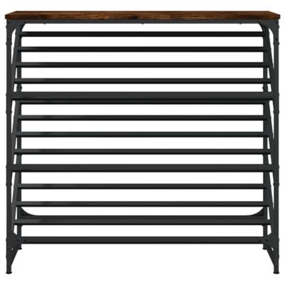 VidaXL Schoenenrek 90x30x85 cm bewerkt hout gerookt eikenkleurig