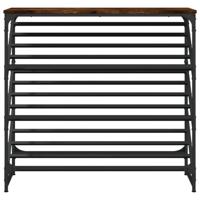 VidaXL Schoenenrek 90x30x85 cm bewerkt hout gerookt eikenkleurig - thumbnail
