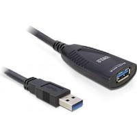 Delock 83089 USB-kabel USB 3.0 USB-A stekker, USB-A bus, DC-bus 3,5 mm 5.00 m Zwart - thumbnail