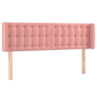 Hoofdbord met randen 147x16x78/88 cm fluweel roze