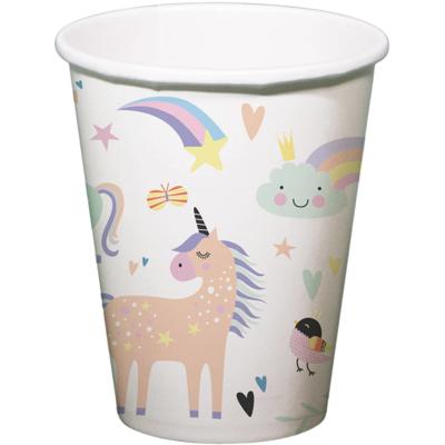 Folat BV Papieren bekers unicorns & rainbows 250ml, 6st.