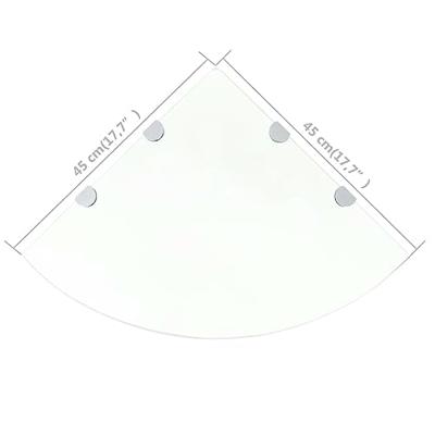 VidaXL Hoekschap met chromen dragers transparant 45x45 cm glas VidaXL Hoekschap met chromen dragers transparant 45x45 cm glas