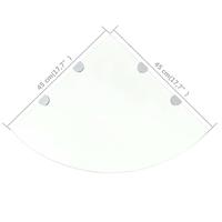 VidaXL Hoekschap met chromen dragers transparant 45x45 cm glas - thumbnail