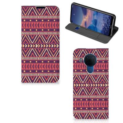 Nokia 5.4 | Hoesje met Magneet | Aztec Paars Nokia 5.4 | Hoesje met Magneet | Aztec Paars