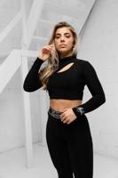 Malelions Sparkling Cut-Out Crop Top Dames Zwart - Maat XS - Kleur: Zwart | Soccerfanshop - thumbnail