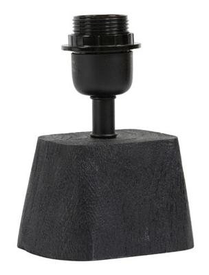 Light & Living Tafellamp 'Kardan' Mangohout, 19cm, kleur Mat Zwart (excl. kap)