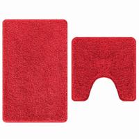 VidaXL Antislip badmat set 2 pcs rood pp - thumbnail