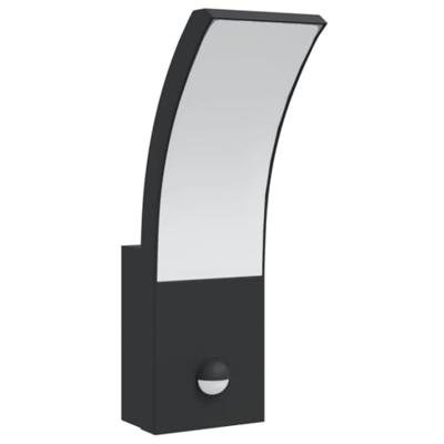 VidaXL Buitenwandlampen 2 st led met sensors gegoten aluminium zwart