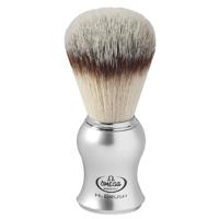 Omega scheerkwast hi-brush synthetisch haar met dassenhaareffect zilver handvat 10,5cm - thumbnail