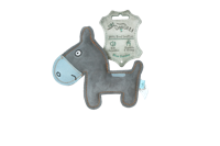 Holland Animal Care Tiny Doodles Doggy - Doodles Donkey - Hondenspeelgoed - Hondenspeelgoed met Piep - Blauw - 17 cm - thumbnail