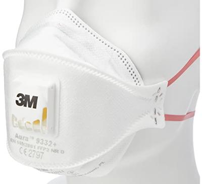 3M Aura Comfort Cool Flow stofmasker, FFP3, met ventiel, pak van 2 stuks