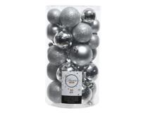 Kerstballen mix kunststof zilver 30dlg - thumbnail