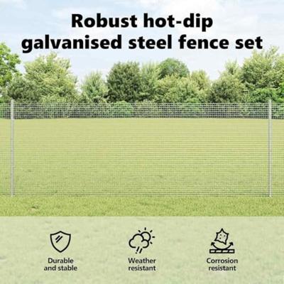 VidaXL Hek met paal zilver 0,8 x 10 m staal