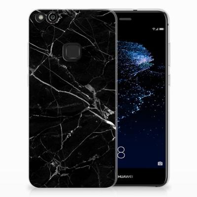 Huawei P10 Lite | TPU | Siliconen hoesje | Marmer Zwart - Origineel Cadeau Vader