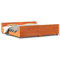 Bedframe zonder matras massief grenenhout wasbruin 180x200 cm - thumbnail