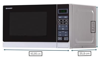 Sharp Home Appliances R-242INW magnetron Aanrecht Solo-magnetron 20 l 800 W Zilver