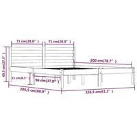 Bedframe massief grenenhout 150x200 cm - thumbnail