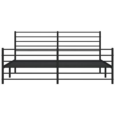 Bedframe met hoofd- en voeteneinde metaal zwart 200x200 cm - thumbnail