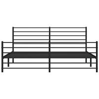 Bedframe met hoofd- en voeteneinde metaal zwart 193x203 cm - thumbnail