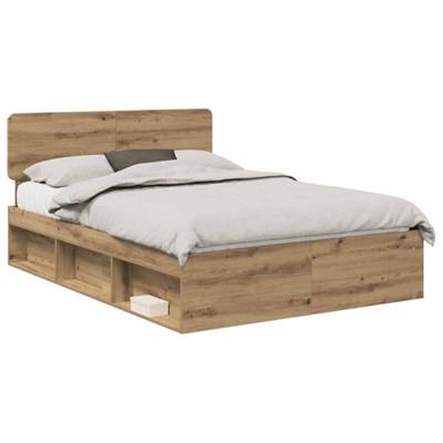 Bedframe Ambachtelijk eiken 140 x 200 cm Massief grenenhout