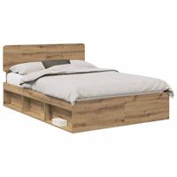 Bedframe Ambachtelijk eiken 140 x 200 cm Massief grenenhout - thumbnail