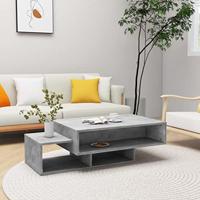Salontafel 105x55x32 cm bewerkt hout betongrijs - thumbnail