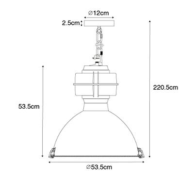 QAZQA Industriële hanglamp zwart 53,5 cm - Sicko
