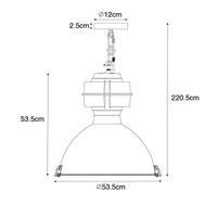 QAZQA Industriële hanglamp zwart 53,5 cm - Sicko - thumbnail