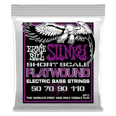 Ernie Ball 2817 Power Slinky Flatwound Short Scale 55-110 snarenset voor basgitaar Ernie Ball 2817 Power Slinky Flatwound Short Scale 55-110 snarenset voor basgitaar