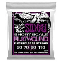 Ernie Ball 2817 Power Slinky Flatwound Short Scale 55-110 snarenset voor basgitaar - thumbnail