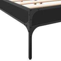 Bedframe bewerkt hout metaal zwart 140x200 cm - thumbnail