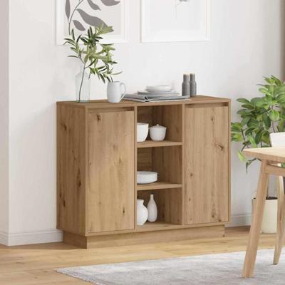 Dressoir met plank Artisan Eiken 90 x 32 x 75 cm Bewerkt hout