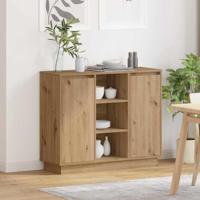 Dressoir met plank Artisan Eiken 90 x 32 x 75 cm Bewerkt hout - thumbnail