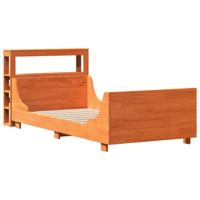 Bedframe zonder matras massief grenenhout wasbruin 90x200 cm - thumbnail