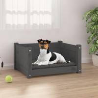 VidaXL Hondenmand 55,5x45,5x28 cm massief grenenhout grijs - thumbnail