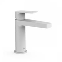 Wastafelmengkraan Tres Project 1-Hendel Uitloop Recht 10.6 cm Rond Mat Wit - thumbnail