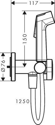 Hansgrohe bidethanddouche 1jet EcoSmart voor warm water met douchehouder en doucheslang 125 cm, mat zwart